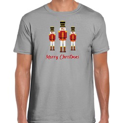 Bellatio Decorations fout kersttrui t-shirt heren - Notenkrakers - grijs - piemel/penis L - kerst t-shirts