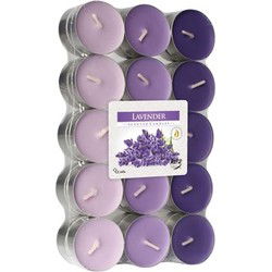 Lavendel Geurkaarsen – 60x Waxinelichtjes – Theelichten – D4 cm - geurkaarsen