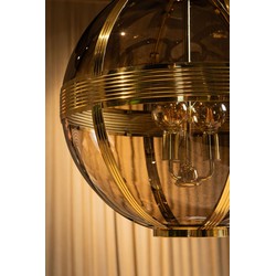 PTMD Hanglamp Mikk - 66x66x91 cm - Glas - Messing