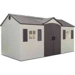 Lifetime® Kunststof Tuinschuur LG10000 - 244x457x244cm - Lichtgrijs