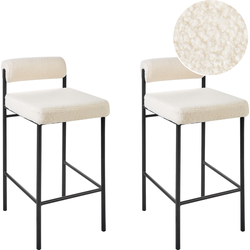 AMAYA - Barkruk set van 2 - Gebroken wit - Polyester