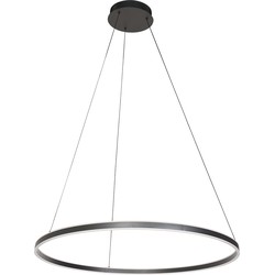 Steinhauer hanglamp Ringlux - zwart - metaal - 80 cm - ingebouwde LED-module - 3675ZW