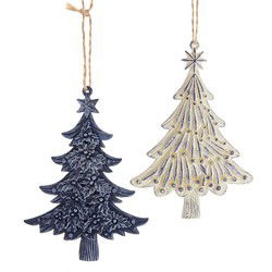 5.4 inch Plastic Holly Tree Orn 2/Asstd. 13,462x9,398x0,508 cm kerstornament