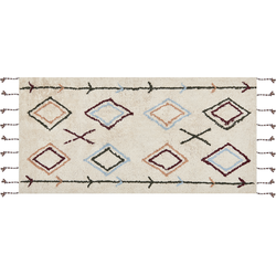 CORUM - Laagpolig vloerkleed - Lichtbeige - 80 x 150 cm - Katoen