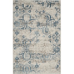 Safavieh Distressed Indoor Woven Area Rug, Artifact Collection, ATF237, in Blue & Creme, 122 X 183 cm