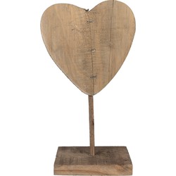 Clayre & Eef Decoratie Beeld Hart 15x8x27 cm Bruin Hout