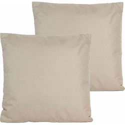 Anna's collection buitenkussen - 2x - Taupe/Beige - 60 x 60 cm - Sierkussens