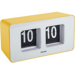 Wandklok Funky Flip - Heldergeel - 7x17.7x9.2cm