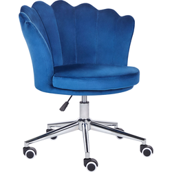MONTICELLO - Bureaustoel - Blauw - Fluweel