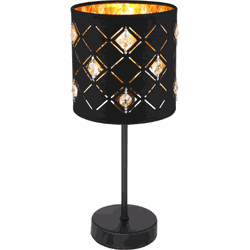 Warme tafellamp binnen| Zwart / Goud | E14 | Kristallen van Acryl | Woonkamer | Slaapkamer