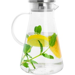 Krumble Karaf met filter, handvat en aluminium deksel - 1,8 L - Glas