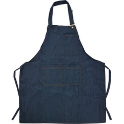 Clayre & Eef Keukenschort 77x68cm Blauw Polyester