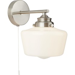 Landelijke Wandlamp - Bussandri Exclusive - Metaal - Landelijk - E27 - L: 17cm - Voor Binnen - Woonkamer - Eetkamer - Zilver