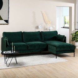 3-zits hoekbank met chaise longue Peppin velvet