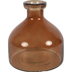 Countryfield Bloemenvaas Low Bottle - transparant bruin - glas - D18 x H20 cm - Buikfles - Vazen
