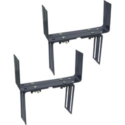 Geli Verstelbare muurbeugels - 2x - metaal - 12-23,5 cm - antraciet - Plantenbakbeugels