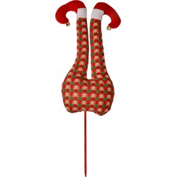 Clayre & Eef Kerstdecoratie Elf 67 cm Rood Stof