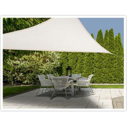 Schaduwdoek creme kunststof driehoekig 3.6 x 3.6 x 3.6 meter - Schaduwdoeken