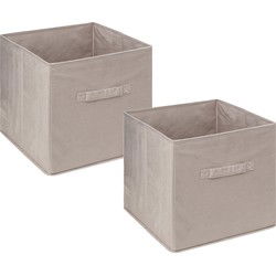 5Five Opbergmand - 4x - Beige - 31x31x31 cm - 29L - Opvouwbaar - Opbergmanden