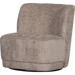 WOOOD Atty Draaifauteuil - Polyester - Zand - 75x74x65