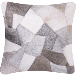 NEELOOR  - Sierkussen - Lichtgrijs - 45 x 45 cm - Leer
