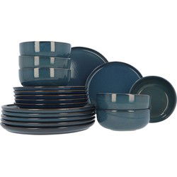 Serviesset 6 persoons Nordic Eden Blue  - Keramiek 18-delig - Blauw