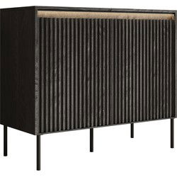 Meubella - Dressoir Timoteo - Mat zwart - 98 cm