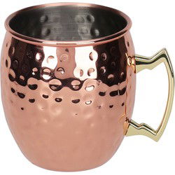 Excellent Houseware Moscow Mule beker - RVS - koperkleurig - 500 ml - Cocktailglazen