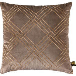 PTMD Cerine Sierkussen - 45x3x45 cm - Fluweel - Bruin