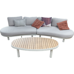 Washington loungeset oyster/zand/acacia incl. lichtbruin olefin kussens