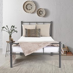 ML-Design metalen bed antraciet, 90x200 cm, gemaakt van stalen frame met poedercoating