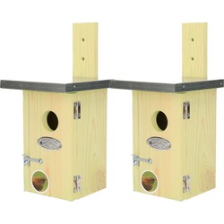 Best for Birds Vogelhuisje - 2x - hout - nestkastje - 25 cm - Vogelhuisjes