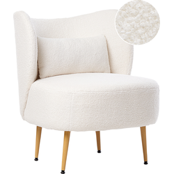 Beliani OTSBY II - Fauteuil-Wit-Bouclé