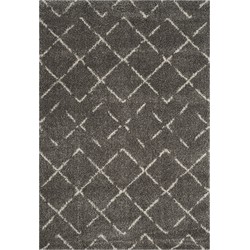 Safavieh Shaggy Indoor Woven Area Rug, Arizona Shag Collection, ASG743, in Brown & Ivory, 155 X 229 cm
