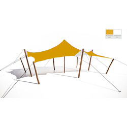 Stretchtent 6x8 geel