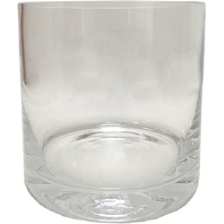 Waxinelichthouder/theelichthouder transparant glas 11 x 11 cm - Waxinelichtjeshouders