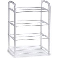 Arte r Schoenenrek - 4-laags - metaal - wit - 40 x 19 x 56 cm - Schoenenrekken