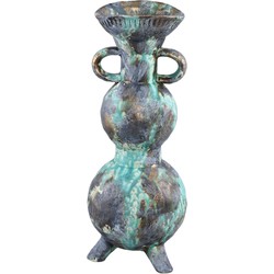 PTMD Ayaz Turquoise glazed ceramic pot 2 ears bubble sh