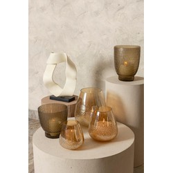 PTMD Windlicht Ameara - 26x26x26 cm - Glas - Geel