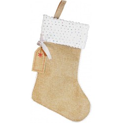 Kerstversiering kerstsokken van jute 45 cm - Kerstsokken