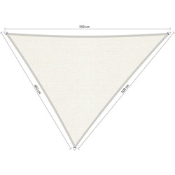 Compleet pakket: Shadow Comfort driehoek 4,5x5x5,5m Arctic White met RVS Bevestegingsset en buitendoek reiniger