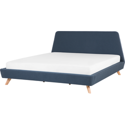 Beliani VIENNE - Tweepersoonsbed-Blauw-Polyester