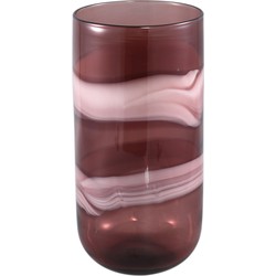 PTMD Meradi Red glass vase colored layers round L