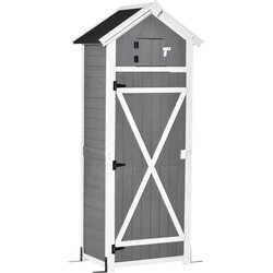 4goodz Outsunny Gelakt Tuinkast Houten Berging  182cm - Grijs