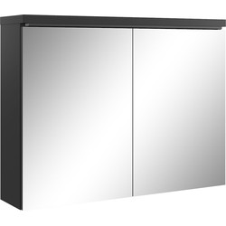 Badplaats Badkamerkast Paso 80 x 20 x 60 cm - Zwart - Spiegelkast Badkamer