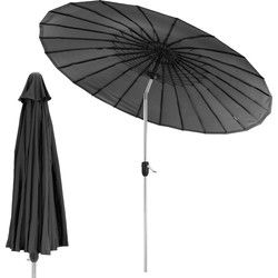 Shanghai Parasol Aluminium 270 cm met Opdraaimechanisme - charcoal