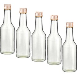 Set van 70x stuks 1x kleine glazen flesjes met schroefdop van 200 ml - Bruiloft bedankjes - Karaffen