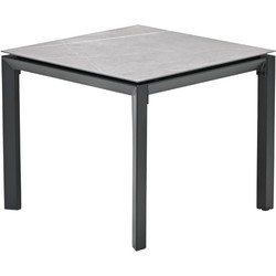 Domingo tafel -  90x90 cm - carbon black - Centostone sicilian grey