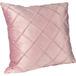 QUVIO Kussenhoes met ruiten patroon - 45 x 45 cm - Fluweel - Roze