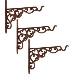 Esschert Muurhaak sierkrullen - 3x - plantenpot - gietijzer - 20 cm - Plantenbakhaken